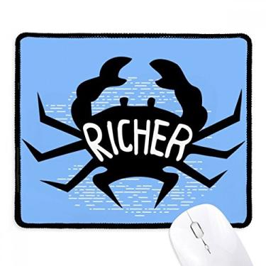 Imagem de Mousepad com contorno de animal de caranguejo preto natural borda costurada tapete de borracha para jogos