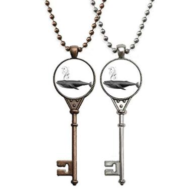 Imagem de OFFbb-USA Colar com pingente de fita de jato de água para decoração de casais