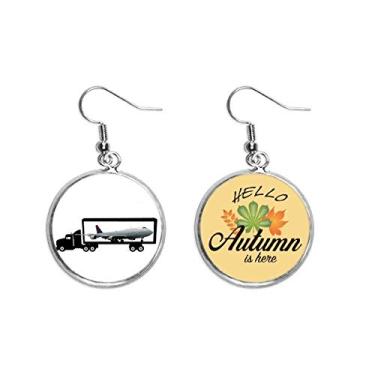 Imagem de Brinco de folha de outono com gancho para transporte de aviões