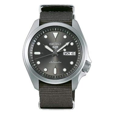 Imagem de SEIKO 5 Relógio esportivo masculino com mostrador cinza automático SRPE61K1, Preto, Vestido/formal