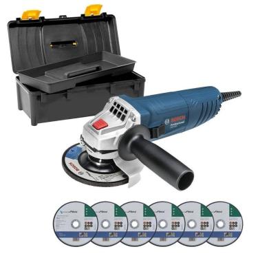 Imagem de Esmerilhadeira Gws 850 115Mm Bosch + Discos E Caixa Fer 110V