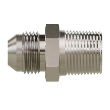Imagem de Generic Adaptador hidráulico de tubo macho JIC de 1/20.3 cm para 1/5.1 cm (3/20.3 cm), prata