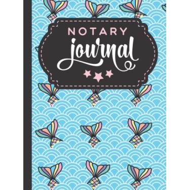 Imagem de Hardcover Notary Journal: 8.5x11 Large Notarial Logbook/With 200 Numbered Pages - Two Record Logs Per Page / 400 Records/Ledger Book Gift For ... Tails in Abstract Pastel Blue Wave Pattern