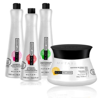 Imagem de Kit Mutari Black Mult Cachos Hidratação 4 Itens Nutrição Pra Cabelos D