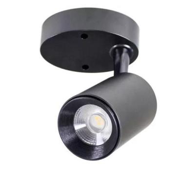 Imagem de Spot Sobrepor Led 7w 4000k Para Teto ou Parede Bivolt Preto - Delis