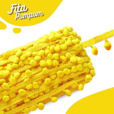 Imagem de Fita Pompom Amarelo Gema 30mm Rolo Com 25 Metros - Nybc