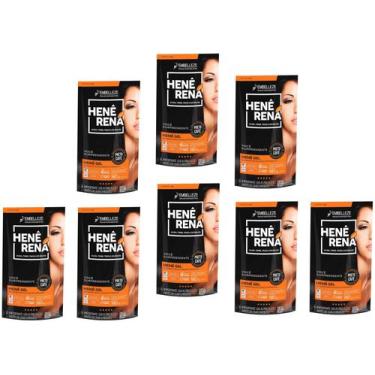 Imagem de Hene em Gel Rená Preto Café (Preto Escuro) 08x180gr Alisa, tinge e Da 