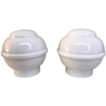 Imagem de Par de Ponteira Bola para Varão de Cortina 19mm - BRANCO - ART DECORAR