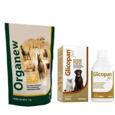 Imagem de Glicopan Pet 250ml + Organew 1kg Suplento  - Vetnil