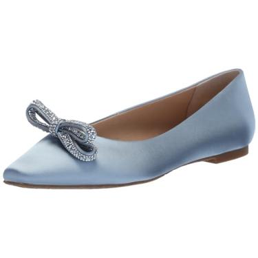 Imagem de Jewel Badgley Mischka Sapatilha bailarina Hesther com laço de strass, Pó azul, 35