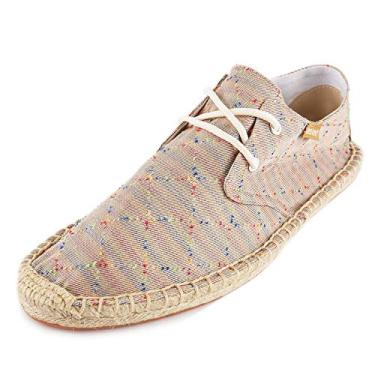 Imagem de Alexis Leroy Alpargatas para adultos unissex com cadarço, Laranja xadrez, 7-7.5