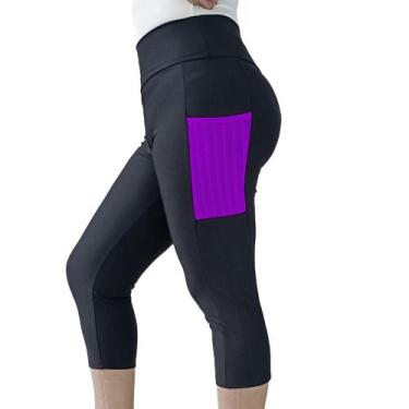 Imagem de Legging Corsário Calça Capri com Bolsos Poliamida Spandex P M G GG PIN