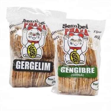 Imagem de Biscoito Sembei Gergelim e Gengibre 500g Kit Misto - Phaza
