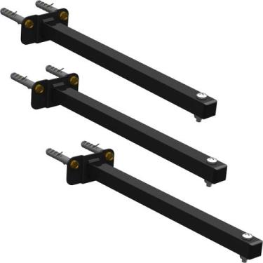 Imagem de Kit 03 SUPORTES REFLETOR LED BASE RETA BANNER FACHADA BRAÇO 30 cm - MU