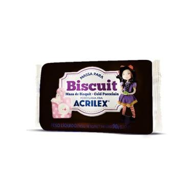 Imagem de Massa Para Biscuit Preto Acrilex Porcelana Fria 90g