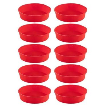 Imagem de Jogo 10 Assadeiras Redonda Antiaderente Cor Silicone - QUALITY HOUSE