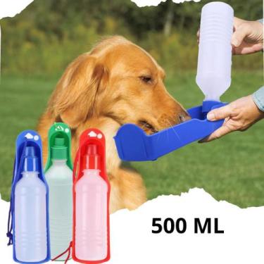 Imagem de Garrafa de água bebedouro para cães portatil p/ passeio pet - Lojas Éd