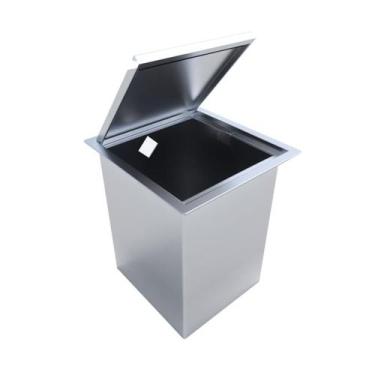 Imagem de Lixeira Quadrada De Embutir Inox 5 L De Bancada - Technox