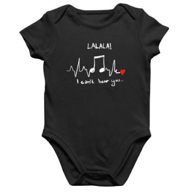 Imagem de Body Bebê Algodão La La Lá - Foca na Moda, Preto, P