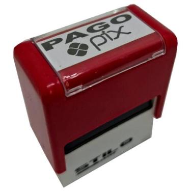Imagem de CARIMBOS AUTOMÁTICOS PAGO PIX - MEDIDA 38x14MM - Stilo, VERMELHO