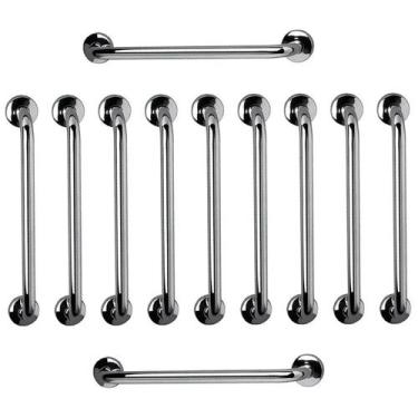 Imagem de Barra de Apoio 60cm Aço Inox Suporte Resistente Kit 11 Unidades Acessi
