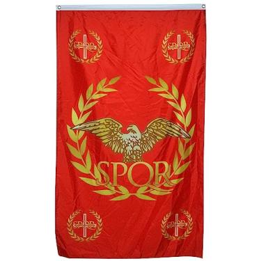 Imagem de SPQR Bandeira do Senado e Povo de Roma História do Império Romano, 9,5 x 1,5 m - Resistente ao desbotamento UV Impressão Dupla e Costura Dupla Bandeira de Poliéster 150D para Uso Externo ou Interior