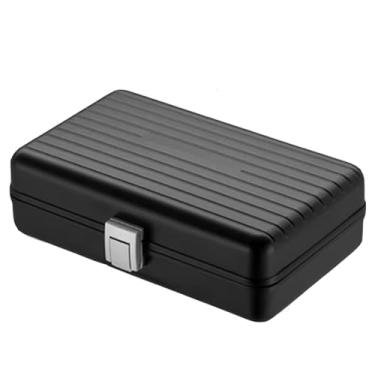 Imagem de Pequeno Caixa de charuto portátil, alumínio, magnésio, liga de alumínio, selada, caixa de charuto, madeira de cedro, hidratante, pode acomodar 8 charutos Feito à mão