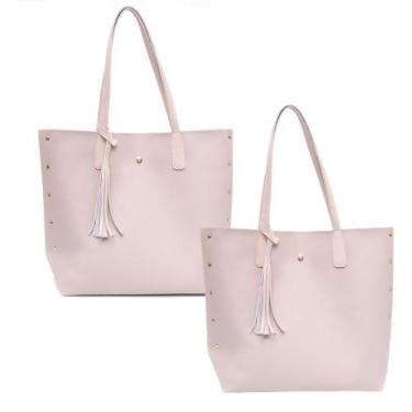 Imagem de Kit 2 Bolsa Feminina Grande Espaçosa Compacta Elegante Básica - M R N 