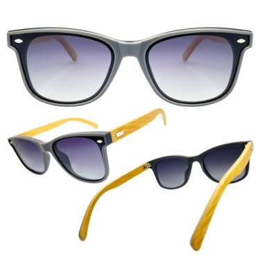 Imagem de Óculos de Sol Masculino Bambu Original Joachim, Quadrado, Lentes Polarazidas, Proteção UV400 (Cinza - Cor 2)
