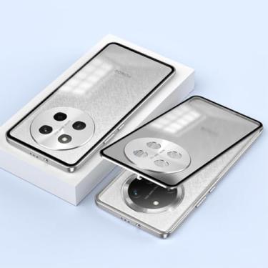 Imagem de QUIETIP Capa compatível com Honor Magic 7 Lite & Honor X9C, moldura de metal + capa traseira de superfície fosca de PC, prata