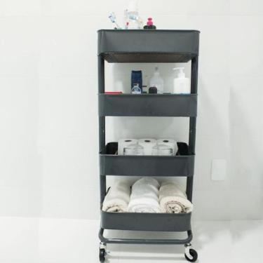 Imagem de Carrinho Multiuso com 4 prateleiras ( Fruteira / Organizador ) com rod