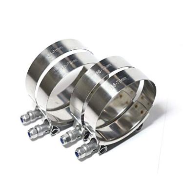 Imagem de LTI Faixa de trabalho 68 mm-76 mm Braçadeiras de parafuso em T de alta qualidade PSI Premium Full 304 aço inoxidável Turbo Intercooler Mangueira para mangueira ID de 6.3 cm (pacote com 4)