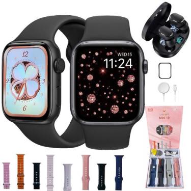 Imagem de Smartwatch Feminino W10 MINI 8 Pulseiras Fone sem Fio - 01Smart, Preto