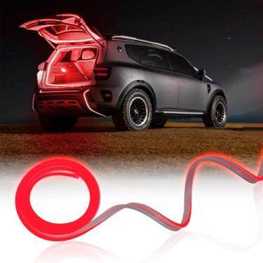 Imagem de NHHEO Fita de LED para porta-malas, faixa de luz neon à prova d'água de silicone IP67 de 158 polegadas embutida, corte flexível, luzes interiores automotivas universais (vermelho)