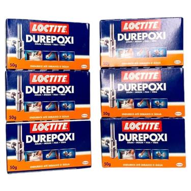 Imagem de Kit 6 Unidades Durepoxi Adesivo Massa 50G Solda Fixa Veda