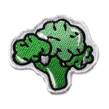 Imagem de Brócolis verde vegetal saudável infantil desenho animado ferro no remendo bordado suprimentos para jaqueta bolsas jeans mochila roupas DIY