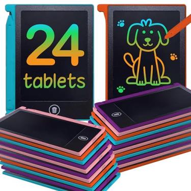 Imagem de Playtapus Mini Tablet LCD para Crianças, Pacote com 24 - Mini Prancheta de Desenho de 11 cm, Azul, Rosa, Roxo, Laranja, Portátil, Perfeito para Desenhar e Escrever