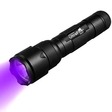 Imagem de Lanterna UV UltraFire com luz negra, super potência UV 395-405 nm LED WF-502B luz negra lanternas para detector de vazamento, manchas de urina de animais de estimação, percevejos de cama (não inclui bateria)