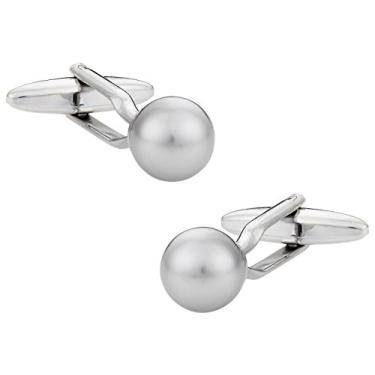 Imagem de Abotoaduras de pérola simuladas com cristal Swarovski da Cuff-Daddy com caixa de apresentação