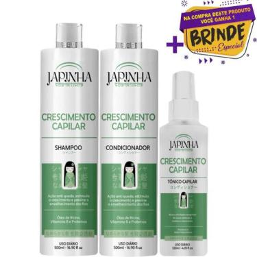 Imagem de Kit Japinha Crescimento Shampoo e Condicionador 500ml + Tônico Capilar