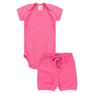 Imagem de Conjunto Canelado Light Curto - Rosa Barbie - Ame Kids, M