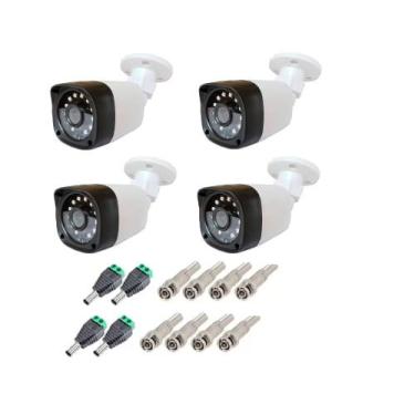 Imagem de kit 4 Câmera Bullet 4x1 Hd 720p Lente 2,8mm Infra 20 Metros Citrox + C