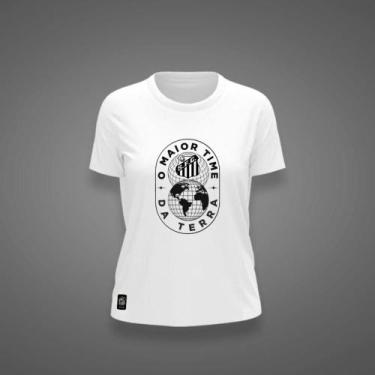 Imagem de Camiseta Santos Feminina Zé Carretilha Maior Time Da Rerra, Branco, P
