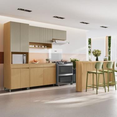 Imagem de Cozinha Completa 5 Peças 9 Portas 3 Gavetas Carvalho/Greige