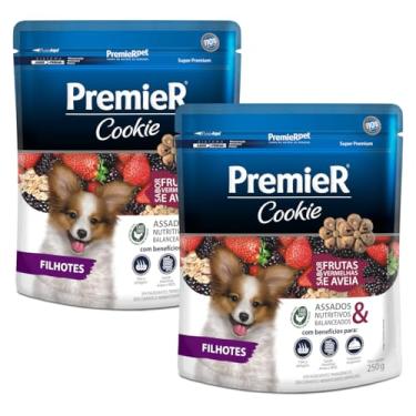 Imagem de Kit 2 Biscoitos Premier Cookie para Cães Filhotes Porte Pequeno Sabor Frutas Vermelhas 2 x 250G