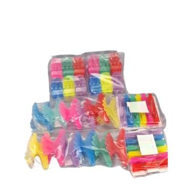 Imagem de kit 60 acessórios de piranha bico de pato presilha salão tridente prendedor de cabelo (colorido transparente)