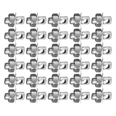 Imagem de simhoa 30 peças de braçadeira reguladora de cabo de freio, parafuso de ancoragem para cabos de acelerador, fixação com porcas e arruelas para bicicleta, 16mm