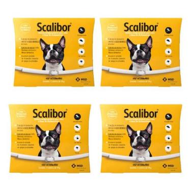 Imagem de Kit 4 Coleira Scalibor Pequena 48cm Cães Leishmaniose Antipulgas Carra