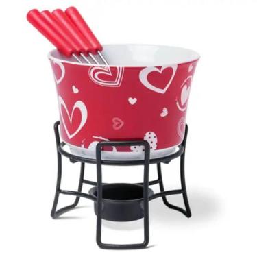 Imagem de Conjunto Fondue Brinox 6 Peças Cerâmica e Aço Inox 425ml