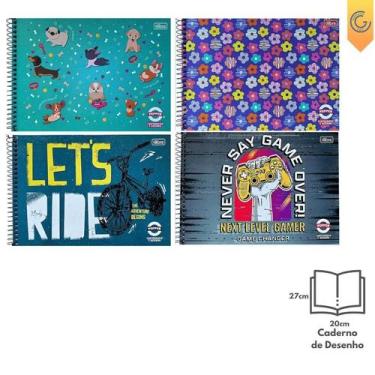 Imagem de Caderno de Desenho 80 Folhas Pepper - Tilibra, Masculino